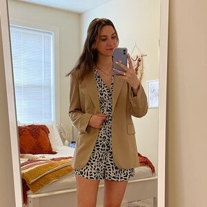 Zara Animal Print Long Sleeve Romper